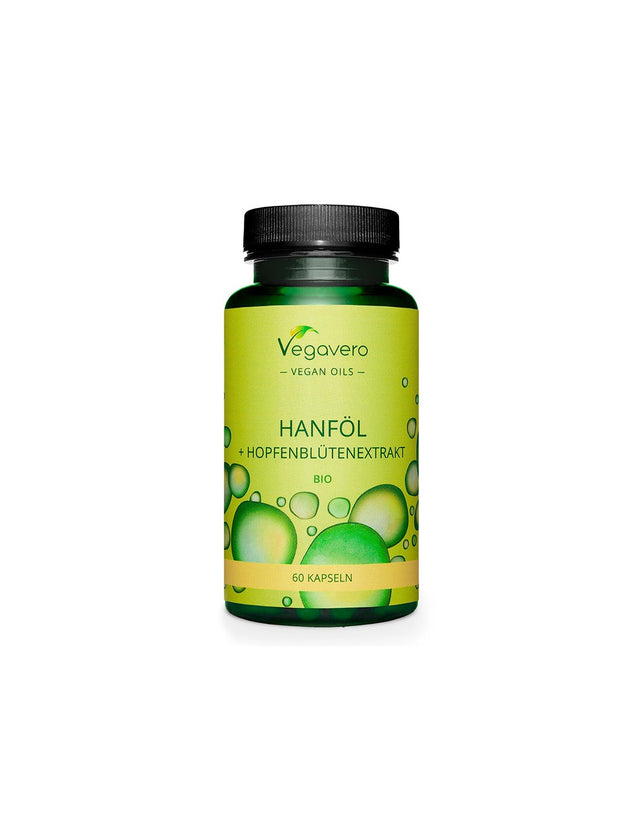 Стрес и безсъние - Конопено масло + Екстракт от цвят на хмел, 60 капсули  Vegavero - Nutra Best Bulgaria