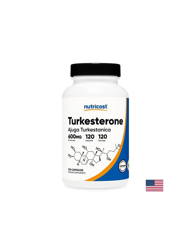 Мускулна маса и издръжливост - Туркестерон, 60 mg х 120 капсули  Nutricost - Nutra Best Bulgaria