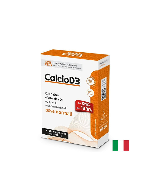 Калций 600 mg + Витамин D3 20 μg – За здрави кости и зъби, 30 дъвчащи таблетки  Paladin Pharma - Nutra Best Bulgaria