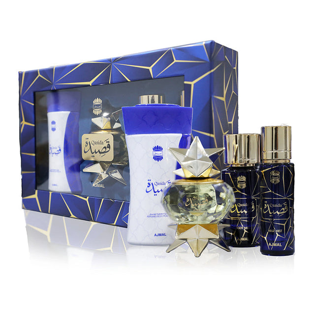 Ajmal Qasida EDP 60 ml + Body powder 80 g + Bodyspray 50 ml + Hair Mist 30 ml - Nutra Best Bulgaria