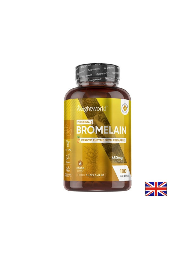 Бромелаин 650 mg – Храносмилане и противовъзпалителна подкрепа, 180 капсули  WeightWorld - Nutra Best Bulgaria