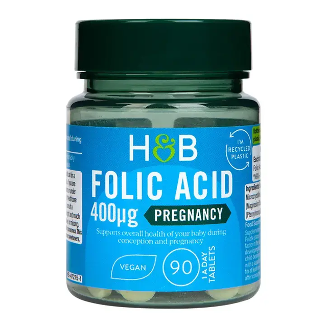 Фолиева киселина (Folic Acid) 400mcg 90 таблетки HOLLAND & BARRETT - Nutra Best Bulgaria