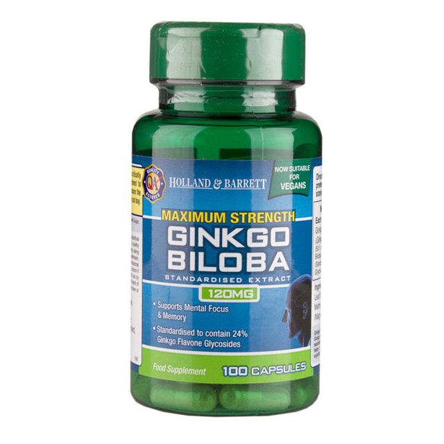 Гинко билоба максимална сила (Ginkgo Biloba) 120мг 100 капсули HOLLAND & BARRETT - Nutra Best Bulgaria