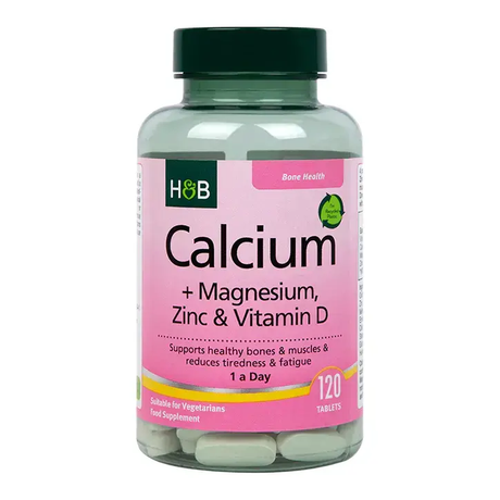 Калций, магнезий, цинк и витамин Д (Calcium, Magnesium, Zinc & Vitamin D) 120 таблетки HOLLAND & BARRETT - Nutra Best