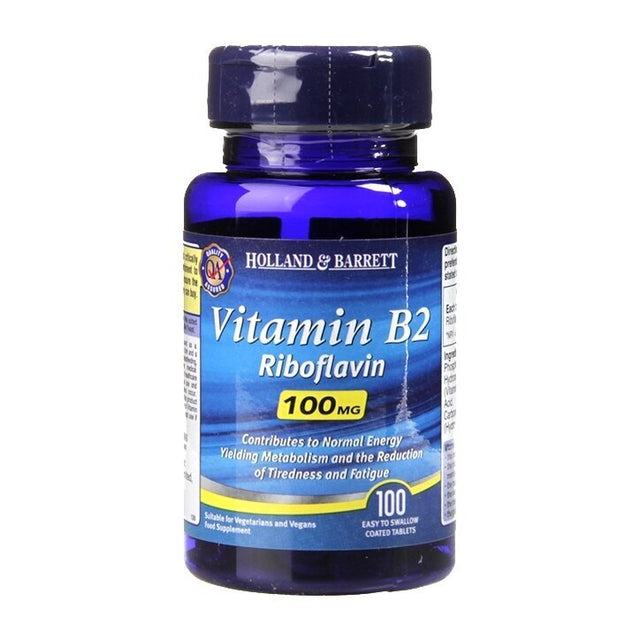 Витамин Б2 (Vitamin B2) 100мг 120 таблетки HOLLAND & BARRETT - Nutra Best Bulgaria