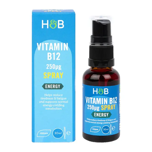 Витамин B12 (Метилкобаламин) орален спрей (Vitamin B12 Energy Spray) 250ug 30ml HOLLAND & BARRETT - Nutra Best Bulgaria