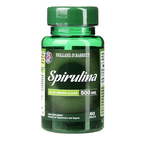Спирулина (Spirulina) 500мг 60 таблетки HOLLAND & BARRETT - Nutra Best