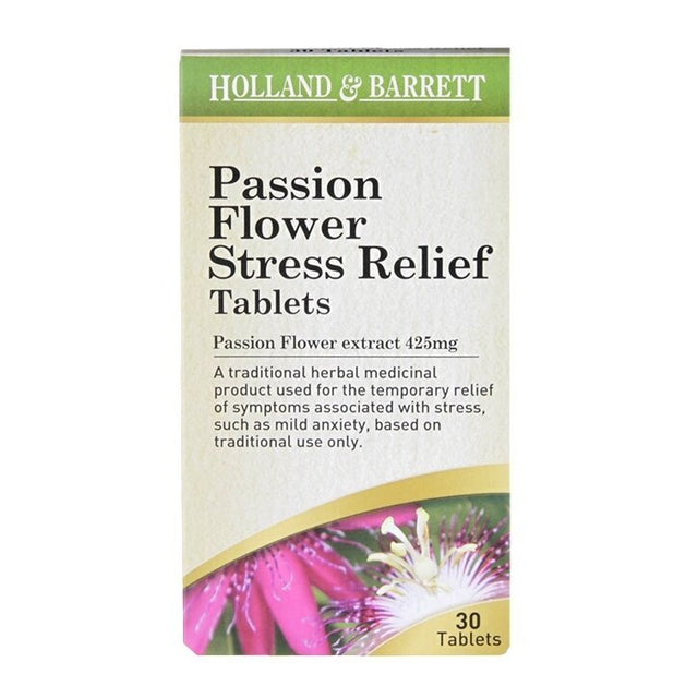 Пасифлора (Passion Flower Stress Relief) 30 таблетки HOLLAND & BARRETT - Nutra Best