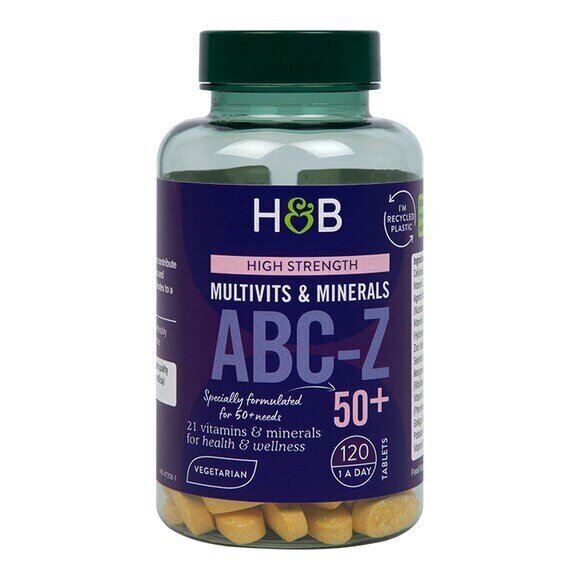 Мултивитамини и минерали за възрастни ABC-Z 50+ 120 таблетки HOLLAND & BARRETT - Nutra Best Bulgaria