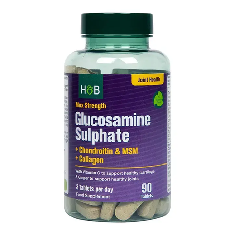Max Strength Glucosamine Sulphate | Plus Chondroitin, MSM and Collagen - 90 Таблетки - Nutra Best