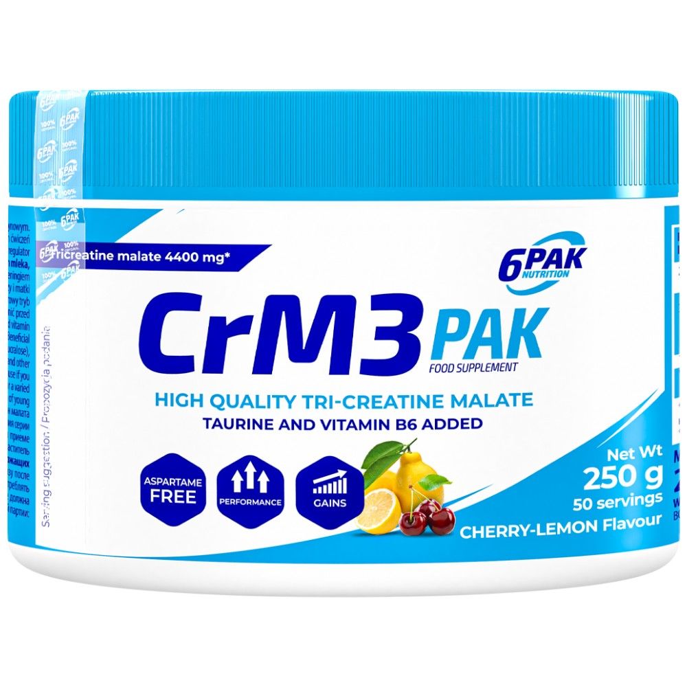 CrM3 PAK (Tri-Creatine Malate + Taurine) - 250 грама  6PAK Nutrition - Nutra Best Bulgaria