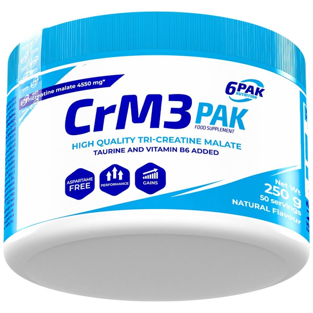 CrM3 PAK (Tri-Creatine Malate + Taurine) - 250 грама  6PAK Nutrition - Nutra Best Bulgaria