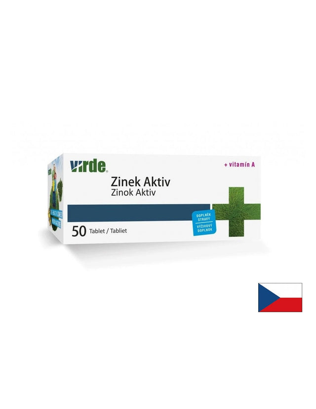 Цинк 7.5 mg + Витамин A 750 µg – Силен имунитет, красива кожа и добро зрение, 50 таблетки  Virde - Nutra Best Bulgaria