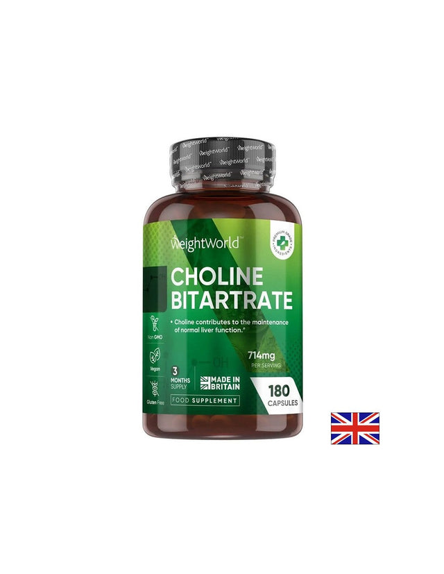 Черен дроб - Холин (битартарат), 714 mg х 180 капсули  WeightWorld - Nutra Best Bulgaria