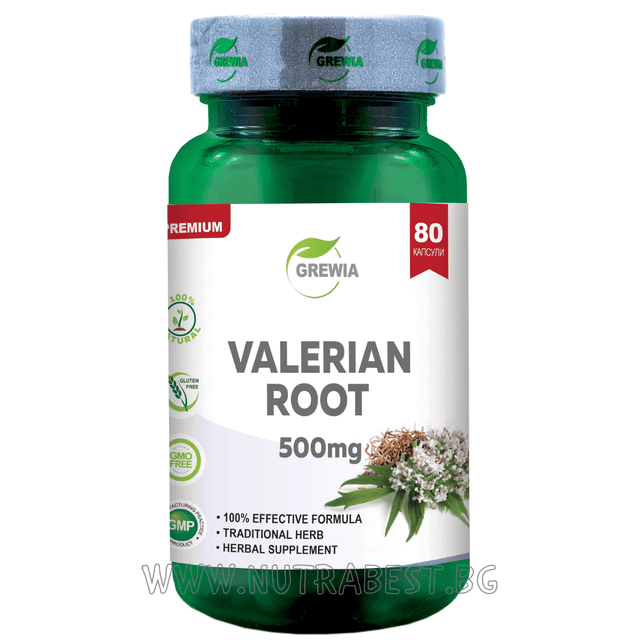 VALERIAN ROOT 500MG / 80 КАПСУЛИ, 80 ДОЗИ/ GREWIA - Nutra Best Bulgaria