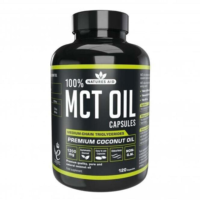 Средноверижни триглицериди от кокосово масло (100% MCT Oil) 1200мг 120 капсули NaturesAid - Nutra Best Bulgaria