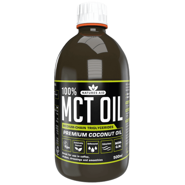 Средноверижни триглицериди от кокосово масло (100% MCT Oil) 500мл NaturesAid - Nutra Best Bulgaria