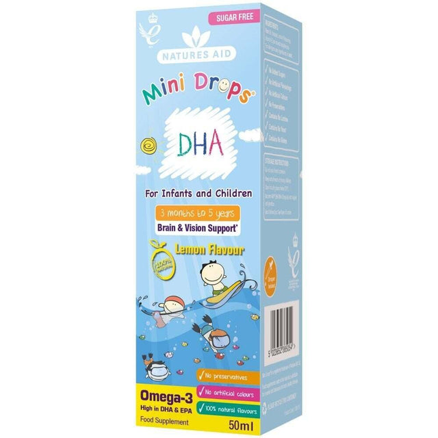 Омега 3 капки за деца (Kids Omega-3 Mini Drops) 50ml NaturesAid - Nutra Best Bulgaria