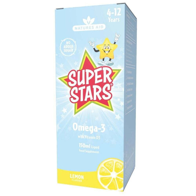 Омега 3 за деца (Super Stars Omega-3) 6-12 години 150мл NaturesAid - Nutra Best Bulgaria