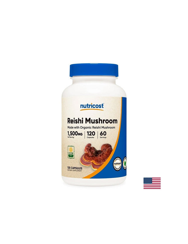 Силен имунитет, енергия и тонус - Рейши, 750 mg х 120 капсули  Nutricost - Nutra Best Bulgaria