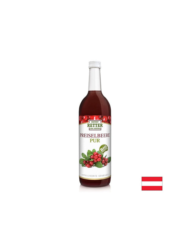 Био сок от червени боровинки, 750 ml  Obsthof Retter - Nutra Best Bulgaria