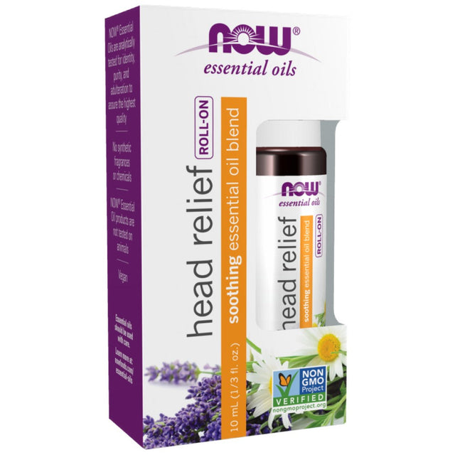 Head Relief Roll-On | Soothing Essential Oil Blend - 10 мл  NOW Foods - Nutra Best Bulgaria
