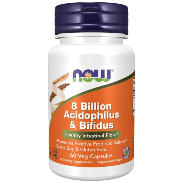8 Billion Acidophilus & Bifidus - 60 капсули  NOW Foods - Nutra Best Bulgaria
