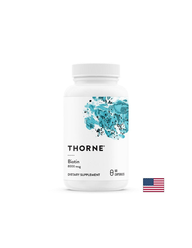 Биотин – Здрава коса, кожа и нокти, 8000 µg, 60 капсули  Thorne - Nutra Best Bulgaria