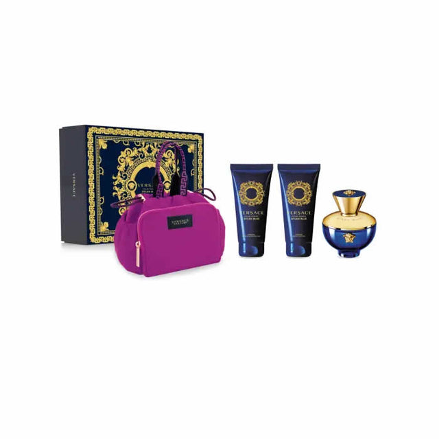Versace Dylan Blue Pour Femme Eau De Parfum Spray 100ml Set 4 Pieces - Nutra Best Bulgaria