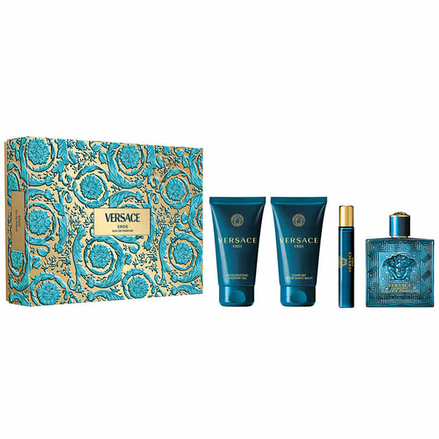 Versace Eros Eau De Perfume Spray 100ml Set 4 Pieces - Nutra Best Bulgaria