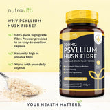 Psyllium Husk Fibre 700mg 180 Vcaps Nutravita - Nutra Best