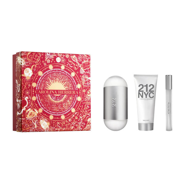 Carolina Herrera 212 Nyc Eau De Toilette Spray 100ml Set 3 Pieces Christmas 2023 - Nutra Best Bulgaria