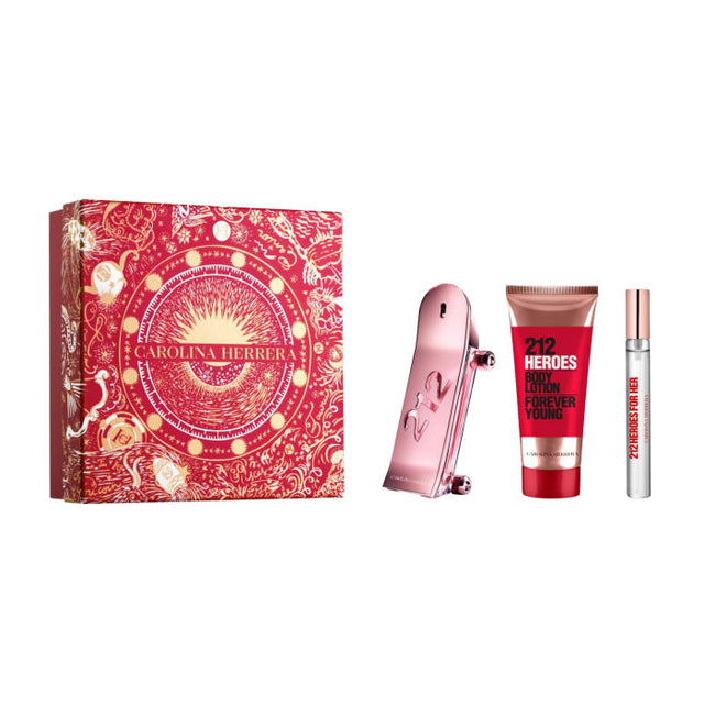 Carolina Herrera 212 Heroes For Her Eau De Perfume Spray 80ml Set 3 Pieces Christmas 2023 - Nutra Best Bulgaria