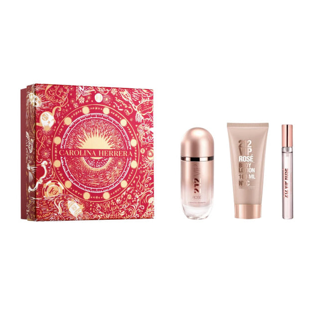 Carolina Herrera 212 Vip Rose Eau De Perfume Spray 80ml Set 3 Pieces Christmas 2023 - Nutra Best Bulgaria