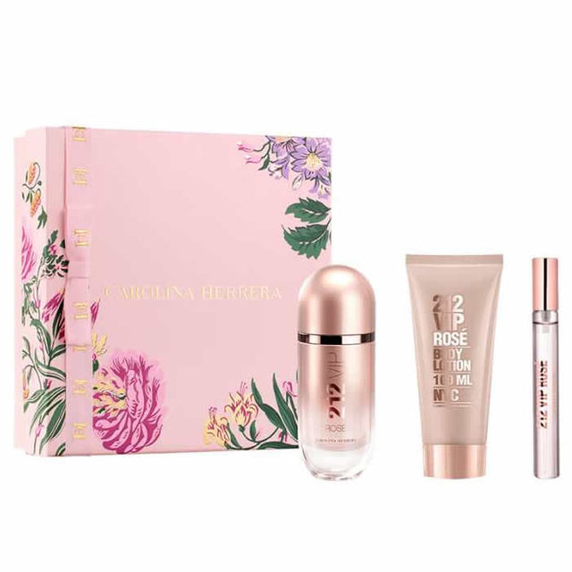 Carolina Herrera 212 Vip Rose Eau De Perfume Spray 80ml Set 3 Pieces - Nutra Best Bulgaria