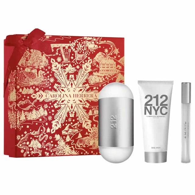 Carolina Herrera 212 Nyc Eau De Toilette Spray 100ml Set 3 Pieces - Nutra Best Bulgaria