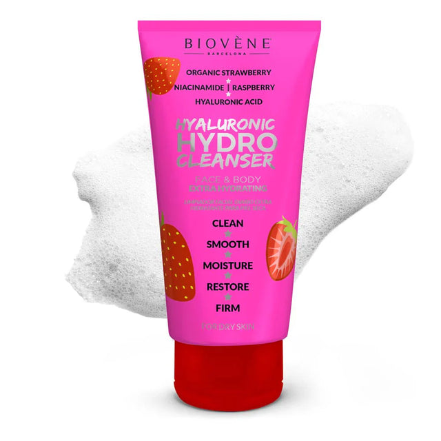 Hydro Cleanser HA – Хидратиращ измиващ гел за лице и тяло с хиалуронова киселина 200 мл  Biovène Barcelona - Nutra Best Bulgaria