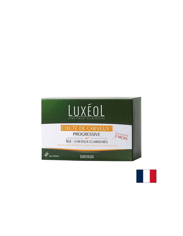 Комплекс при прогресивен косопад и изтъняване на косата, 90 капсули  Luxéol - Nutra Best Bulgaria