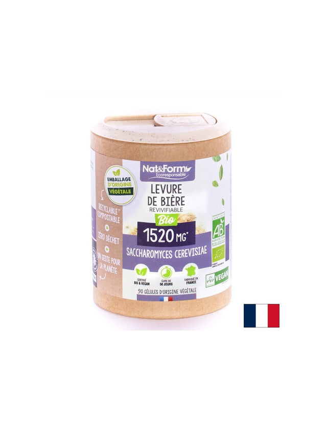 Коса, кожа и нокти - Бирена мая Био, 90 капсули  Nat&Form - Nutra Best Bulgaria