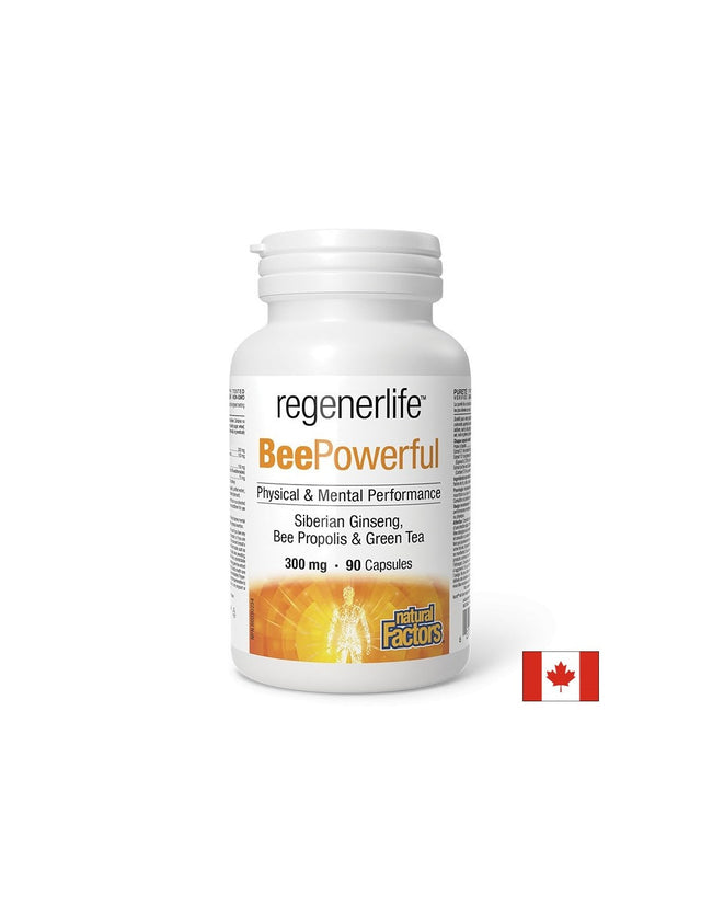 Пчелен прашец, прополис, сибирски женшен, зелен чай - Имунна защита и естествена енергия, 90 капсули  Natural Factors - Nutra Best Bulgaria