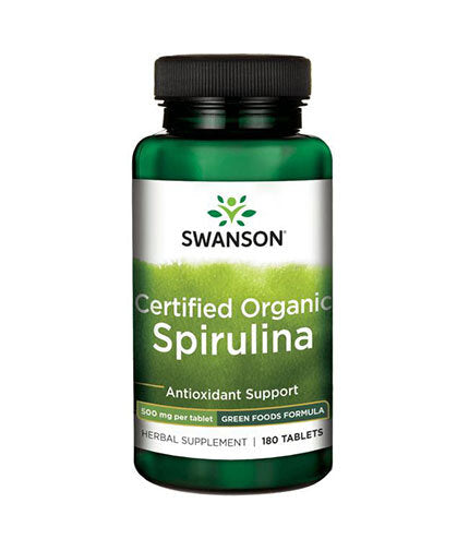 Organic Spirulina 500 mg - 180 Таблетки  Swanson - Nutra Best Bulgaria