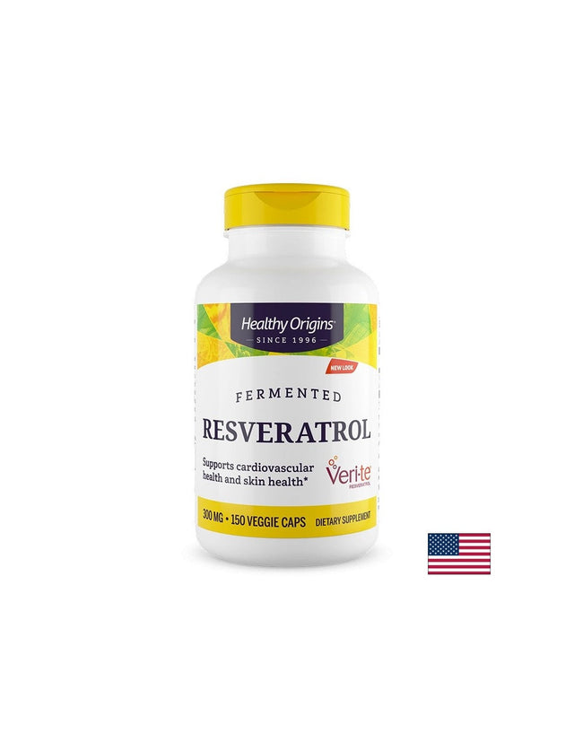 Транс-ресвератрол (98%) Veri-te® – Кръвообращение и клетъчна защита, 300 mg, 150 капсули  Healthy Origins - Nutra Best Bulgaria