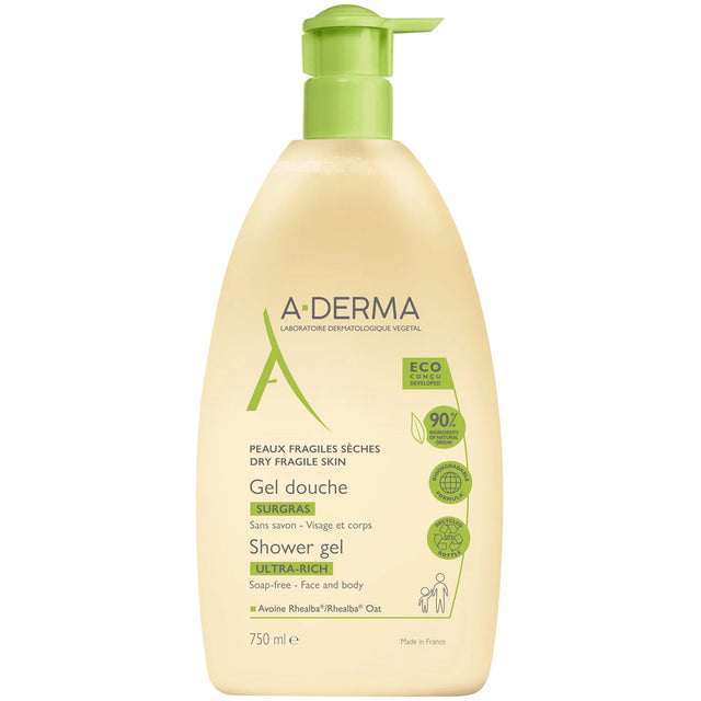A-Derma - Ultra-Rich Shower Gel - 750ml  A-Derma - Nutra Best Bulgaria