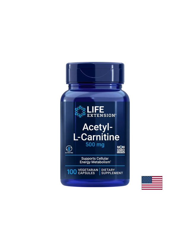 Нервна и мозъчна функция - Aцетил L-Карнитин 500 mg + Витамин С (аскорбил палмитат), 100 капсули - Nutra Best