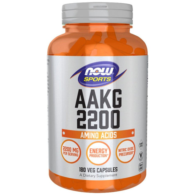 AAKG 2200 550 mg - 180 капсули  NOW Foods - Nutra Best Bulgaria