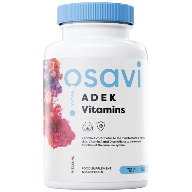 ADEK Vitamins | A + D + E + K | with Quali-D® - 120 Гел капсули  Osavi - Nutra Best Bulgaria