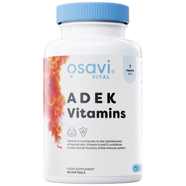 ADEK Vitamins | A + D + E + K | with Quali-D® - 90 Гел капсули  Osavi - Nutra Best Bulgaria