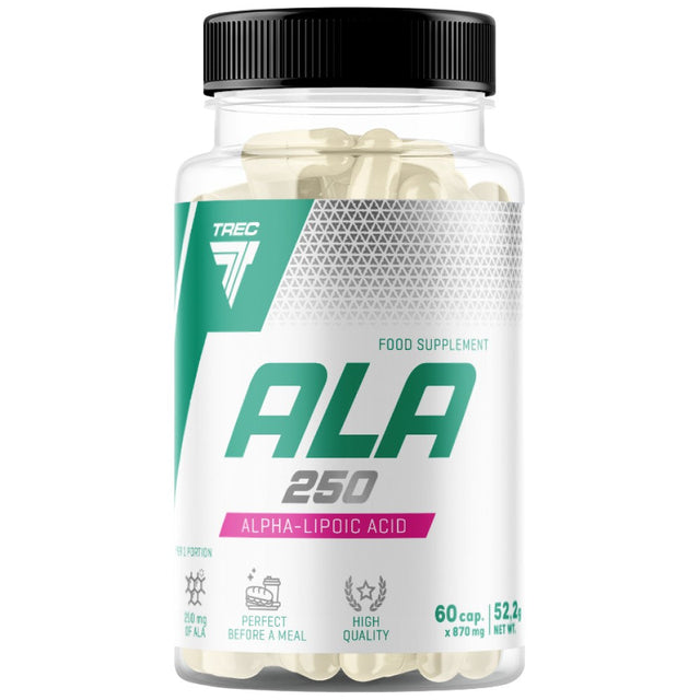 ALA 250 | Alpha Lipoic Acid 250 mg - 60 капсули  Trec Nutrition - Nutra Best Bulgaria