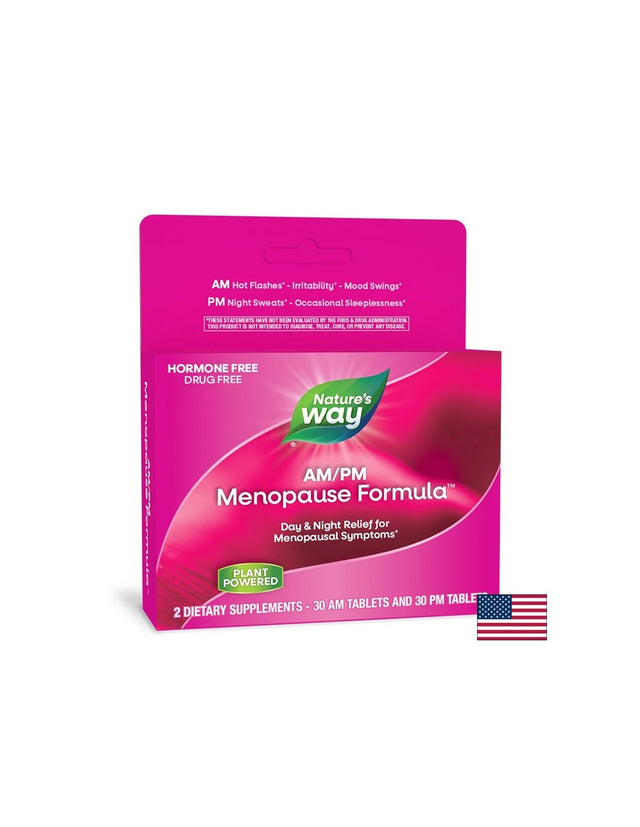 Менопауза AM/PM – Хармония през деня и спокоен сън през нощта, 2x30 таблетки  Nature’s Way - Nutra Best Bulgaria