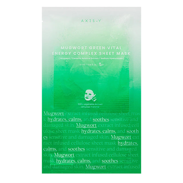 AXIS-Y Mugwort Green Vital Energy Complex Sheet Mask 27 ml  Axis-Y - Nutra Best Bulgaria
